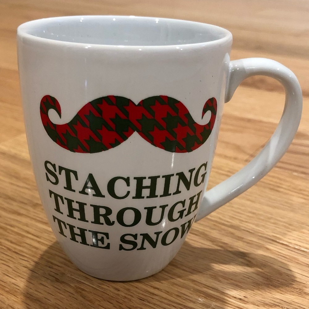 Staching through the snow mug